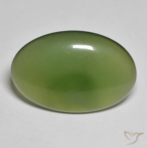 11.32ct Naturale Verde terroso Serpentinite, Ovale, Traslucido