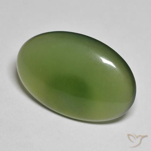 Serpentinite Verde terroso naturale da 11.32 ct, Ovale, Traslucido
