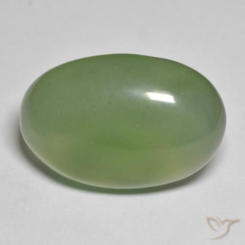 19.08ct Naturale Pera Verde Serpentinite, Ovale, Traslucido