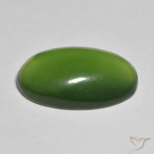 Serpentinite Verde medio naturale da 9.39 ct, Ovale, Traslucido