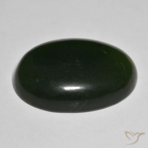 Serpentinite Verde scuro naturale da 30.32 ct, Ovale, Traslucido