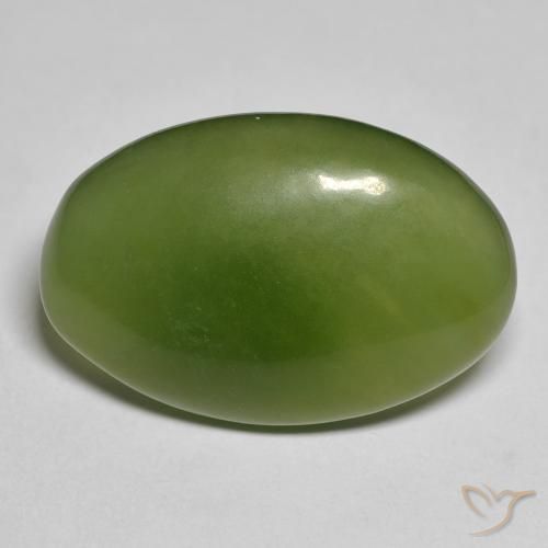 14.01ct Naturale Verde terroso Serpentinite, Ovale, Traslucido