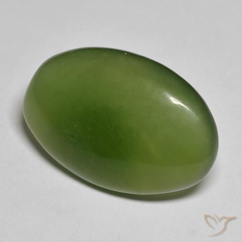 Serpentinite Verde terroso naturale da 14.01 ct, Ovale, Traslucido