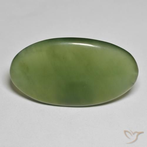 30.45ct Naturale Alghe Verdi Serpentinite, Ovale, Traslucido