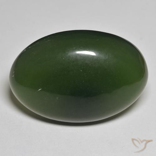 45.87ct Naturale Verde scuro Serpentinite, Ovale, Traslucido