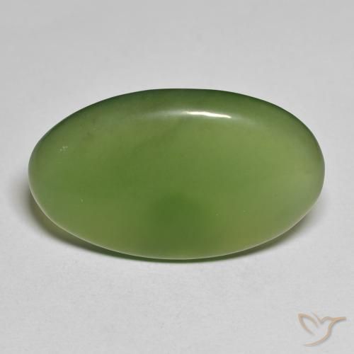 17.09ct Naturale Alghe Verdi Serpentinite, Ovale, Traslucido
