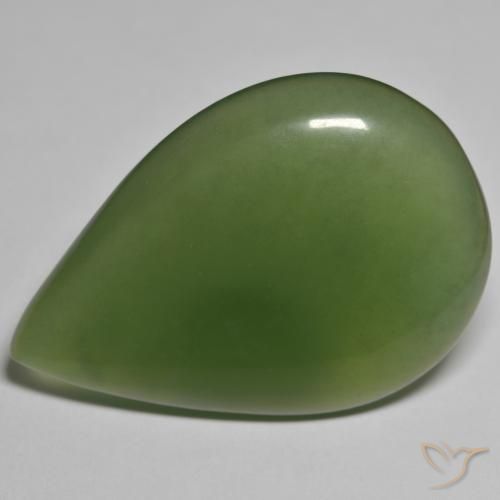 45.23ct Naturale Alghe Verdi Serpentinite, Forma a pera, Traslucido