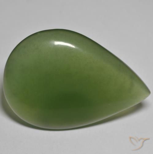 Serpentinite Alghe Verdi naturale da 45.23 ct, Forma a pera, Traslucido
