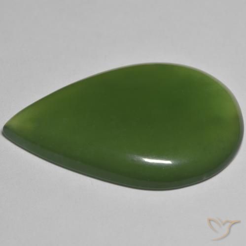 Serpentinite Alghe Verdi naturale da 45.23 ct, Forma a pera, Traslucido