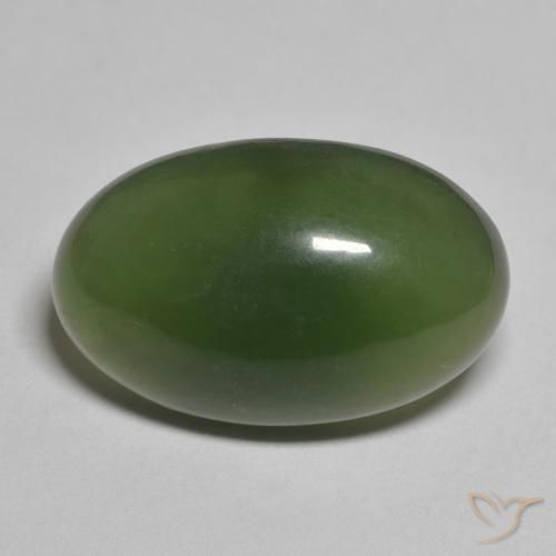 11.99ct Naturale Alghe Verdi Serpentinite, Ovale, Traslucido