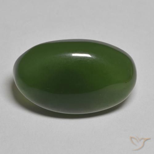 12.07ct Naturale Alghe Verdi Serpentinite, Ovale, Traslucido