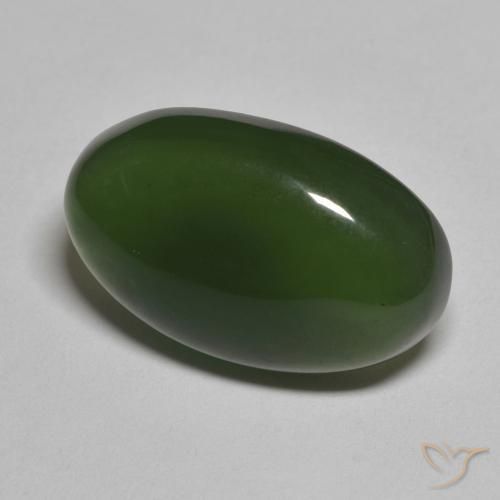 Serpentinite Alghe Verdi naturale da 12.07 ct, Ovale, Traslucido