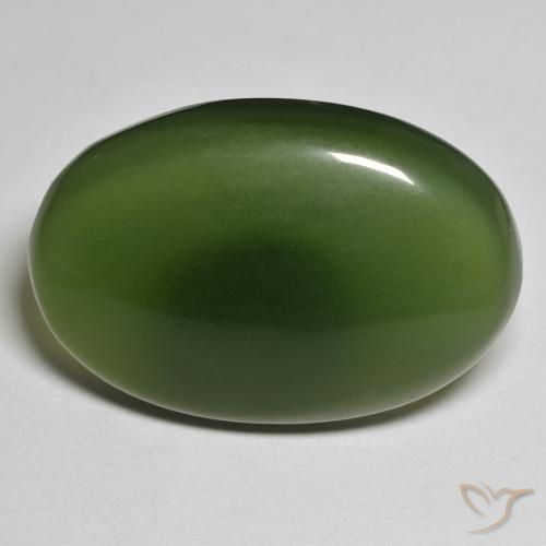 30.40ct Naturale Alghe Verdi Serpentinite, Ovale, Traslucido
