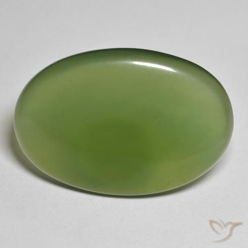 23.14ct Naturale Alghe Verdi Serpentinite, Ovale, Traslucido