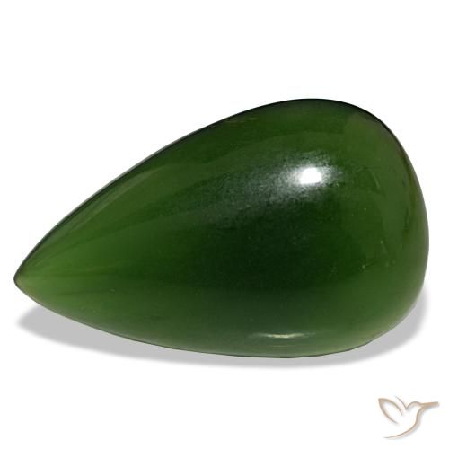 Serpentina naturale verde da 15,80 ct, taglio a pera, trasparente