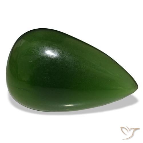 Serpentina naturale verde da 15,80 ct, taglio a pera, trasparente