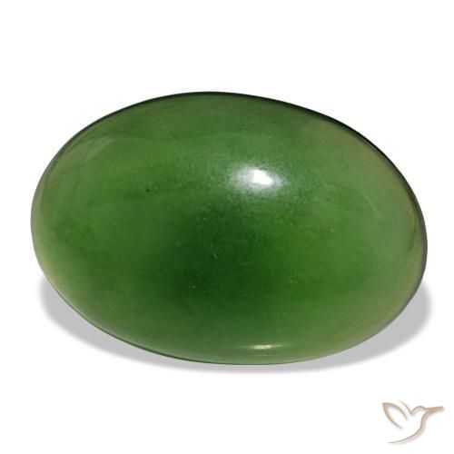 Serpentina naturale verde da 9,58 ct, taglio ovale, trasparente