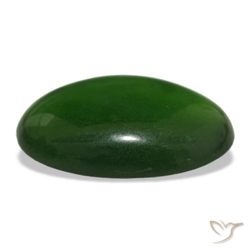 Serpentina naturale verde da 9,58 ct, taglio ovale, trasparente