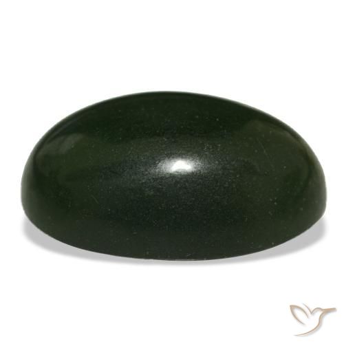 Serpentina naturale verde da 15,11 ct, taglio ovale, trasparente