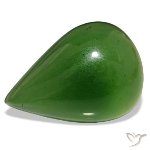 Serpentina naturale verde da 17,92 ct, taglio a pera, trasparente