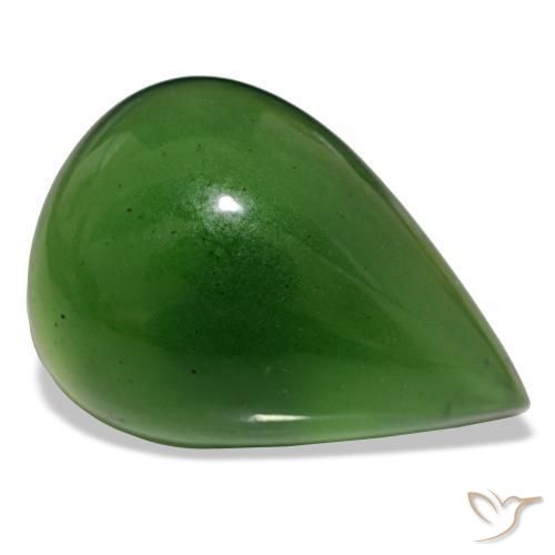 Serpentina naturale verde da 17,92 ct, taglio a pera, trasparente