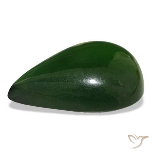 Serpentina naturale verde da 17,92 ct, taglio a pera, trasparente