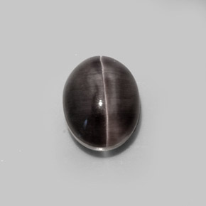 Sillimanite cat's eye naturale marrone da 5,20 ct, taglio ovale, traslucido