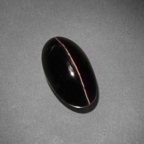 Sillimanite cat's eye naturale marrone da 5,42 ct, taglio ovale, opaco