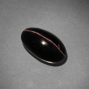 Sillimanite cat's eye naturale marrone da 5,42 ct, taglio ovale, opaco