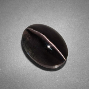 Sillimanite cat's eye naturale grigio da 4,45 ct, trasparente, trasparente/traslucido