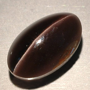 Sillimanite cat's eye naturale marrone da 4,63 ct, trasparente, trasparente/traslucido