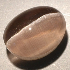 Sillimanite cat's eye naturale marrone da 3,56 ct, trasparente, trasparente/traslucido