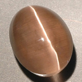 Sillimanite cat's eye naturale marrone da 3,56 ct, trasparente, trasparente/traslucido