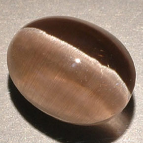 Sillimanite cat's eye naturale marrone da 3,56 ct, trasparente, trasparente/traslucido