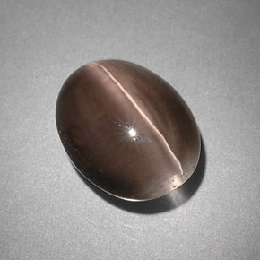Sillimanite cat's eye naturale grigio da 4,25 ct, trasparente, trasparente/traslucido