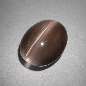 Sillimanite cat's eye naturale grigio da 4,25 ct, trasparente, trasparente/traslucido