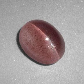 Sillimanite cat's eye naturale rosa da 2,89 ct, taglio ovale, traslucido