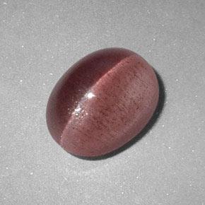 Sillimanite cat's eye naturale rosa da 2,89 ct, taglio ovale, traslucido