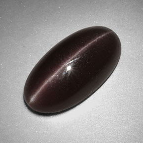 Sillimanite cat's eye naturale marrone da 7,07 ct, taglio ovale, opaco
