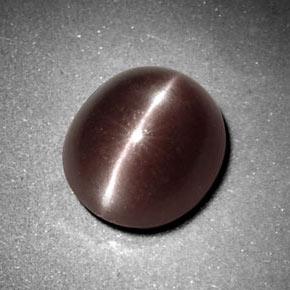 Sillimanite cat's eye naturale marrone da 3,29 ct, taglio ovale, opaco