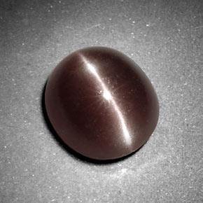 Sillimanite cat's eye naturale marrone da 3,29 ct, taglio ovale, opaco