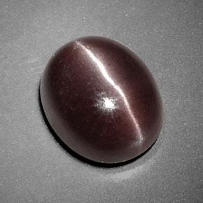 Sillimanite cat's eye naturale marrone da 3,85 ct, taglio ovale, opaco