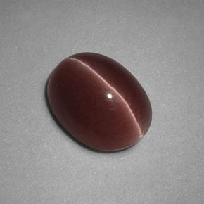 Sillimanite cat's eye naturale marrone da 1,98 ct, taglio ovale, opaco