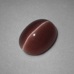Sillimanite cat's eye naturale marrone da 1,98 ct, taglio ovale, opaco