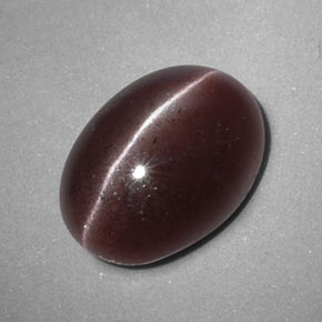 Sillimanite cat's eye naturale marrone da 3,47 ct, taglio ovale, opaco