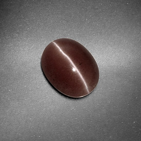 Sillimanite cat's eye naturale marrone da 1,59 ct, taglio ovale, traslucido