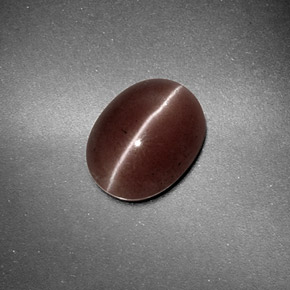 Sillimanite cat's eye naturale marrone da 1,59 ct, taglio ovale, traslucido