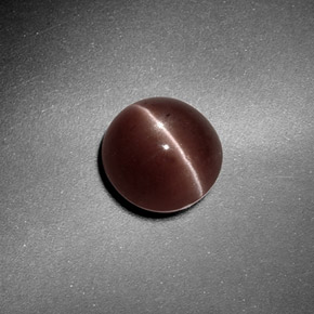 Sillimanite cat's eye naturale marrone da 1,82 ct, taglio rotondo, traslucido