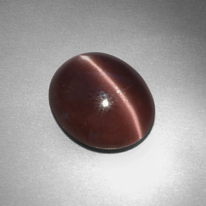 Sillimanite Occhio di Gatto Marrone violaceo naturale da 3.43 ct, Taglio ovale, Opaco