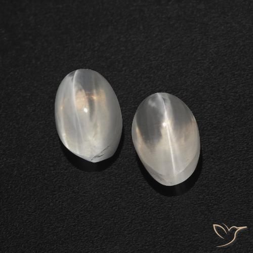 2.29ctw Naturale Bianco trasparente Sillimanite effetto occhio di gatto, Ovale, Traslucido